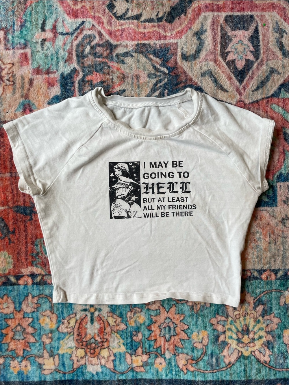 PIN-UP Girl Cropped Baby Tee Sz S